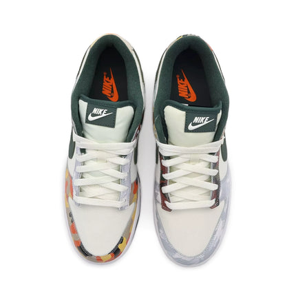 DH0957-100 Nike Dunk Low SE Sail Multi Camo White Vintage Green Orange (Men's)