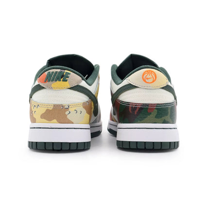 DH0957-100 Nike Dunk Low SE Sail Multi Camo White Vintage Green Orange (Men's)