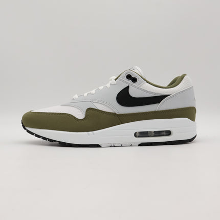 FD9082-102 Nike Air Max 1 White Black Pure Platinum Medium Olive (Men's)