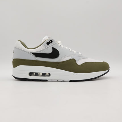 FD9082-102 Nike Air Max 1 White Black Pure Platinum Medium Olive (Men's)