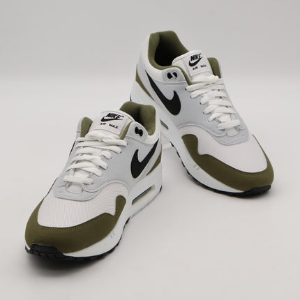 FD9082-102 Nike Air Max 1 White Black Pure Platinum Medium Olive (Men's)