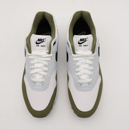 FD9082-102 Nike Air Max 1 White Black Pure Platinum Medium Olive (Men's)