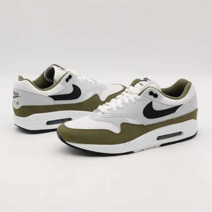 FD9082-102 Nike Air Max 1 White Black Pure Platinum Medium Olive (Men's)