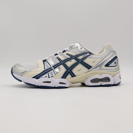 1202A278-108 Asics Gel-Nimbus 9 White Light Indigo (Women's)