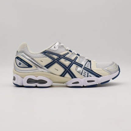 1202A278-108 Asics Gel-Nimbus 9 White Light Indigo (Women's)