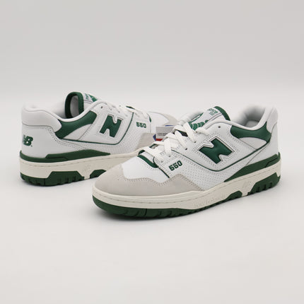 BB550WT1 New Balance 550 White Green Sail Cream Ivy British Ivory Grey (Men's)