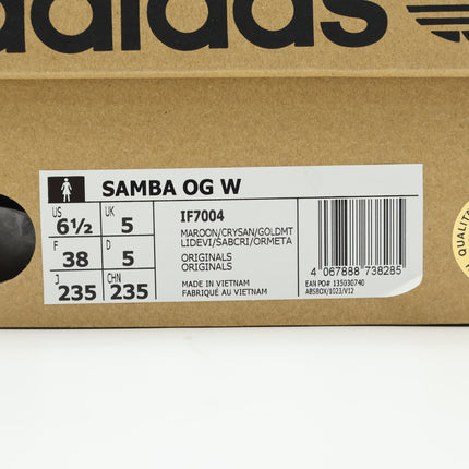 IF7004 adidas Originals Samba OG Maroon Crystal Sand Gold Metallic (Women's)