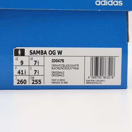 ID0478 adidas Originals Samba OG Cream White Core Black Sandstrata (Women's)