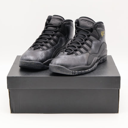 310805-012 Nike AIr Jordan 10 Retro NYC New York City Black Metallic Gold Grey