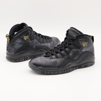 310805-012 Nike AIr Jordan 10 Retro NYC New York City Black Metallic Gold Grey