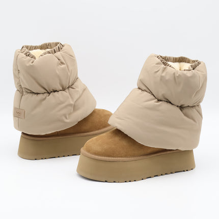 1158275-AHS UGG Women's Classic Mini Dipper Puffer Amphora Chestnut (Women's)