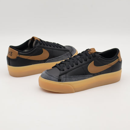 DJ0292-003 Nike Blazer Low Platform Black White Gum Yellow (Women's)