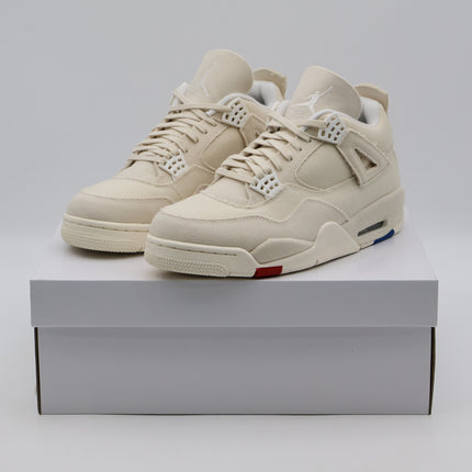 DQ4909-100 Nike WMNS Air Jordan 4 Sail Blank Canvas Cement Grey Fire Red