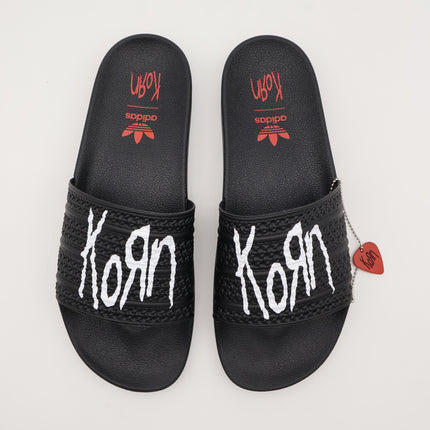 IH3753 Korn adidas Adilette Black Footwear White Better Scarlet (Men's)