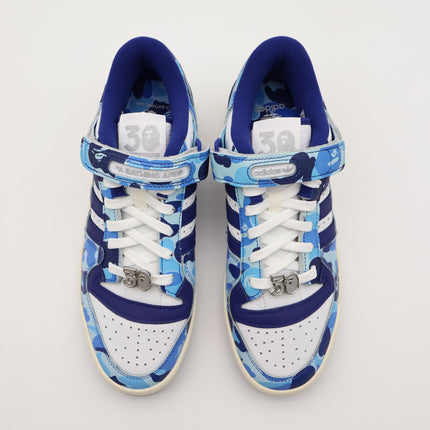 ID4772 BAPE adidas Forum 84 Low 30th Anniversary Blue Camo Cloud White (Men's)