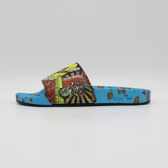 IH5964 Keiichi Tanaami adidas Originals Adilette Tanaami Signal Cyan (Men's)