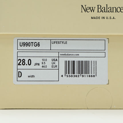 U990TG6 New Balance 990V6 Grey Black (Men's)